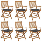 Tuinstoelen van massief acaciahout met kussens voor terras of tuin - Antraciet / 6 - Tuinstoelen