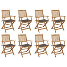 Tuinstoelen van massief acaciahout met kussens voor tuin en terras - Taupe / 8 - Tuinstoelen