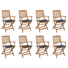 Tuinstoelen van massief acaciahout met kussens voor tuin en terras - Antraciet / 8 - Tuinstoelen