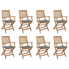 Tuinstoelen van massief acaciahout met kussens voor tuin en terras - Grijs / 8 - Tuinstoelen