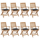 Tuinstoelen van massief acaciahout met kussens voor tuin en terras - Antraciet / 8 / Met armleuning - Tuinstoelen