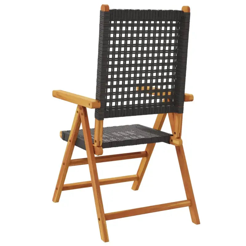 Tuinstoelen van massief acaciahout met poly rattan voor buitengebruik - Tuinstoelen