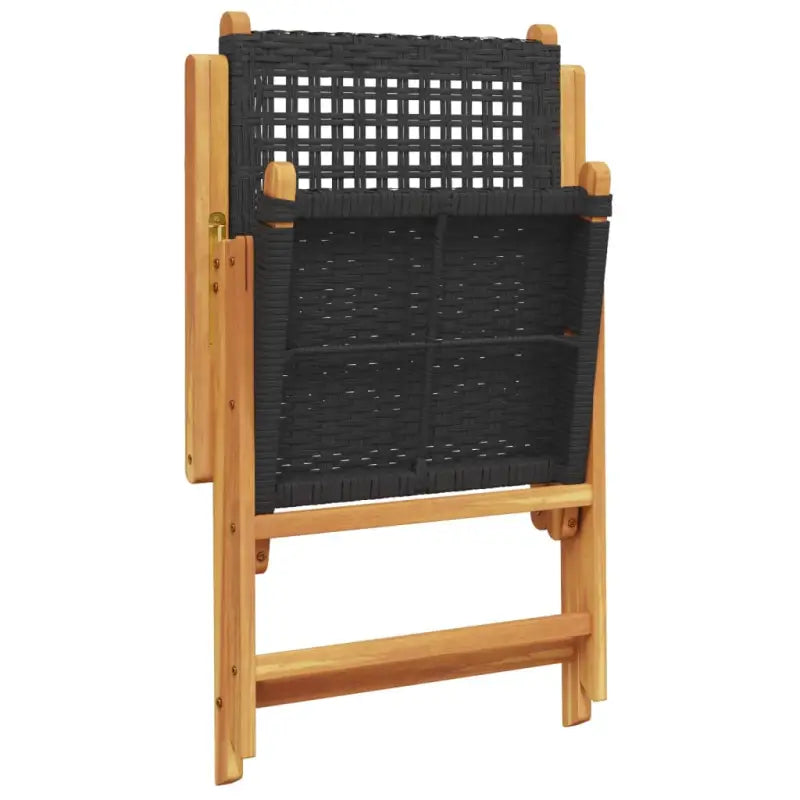 Tuinstoelen van massief acaciahout met poly rattan voor buitengebruik - Tuinstoelen
