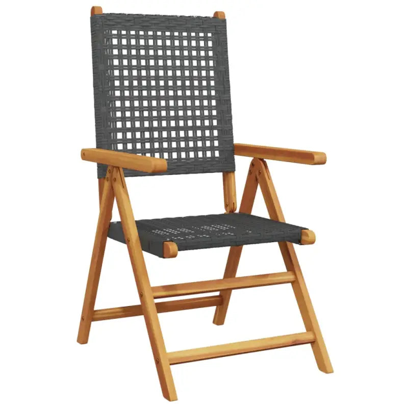 Tuinstoelen van massief acaciahout met poly rattan voor buitengebruik - Tuinstoelen