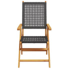 Tuinstoelen van massief acaciahout met poly rattan voor buitengebruik - Tuinstoelen