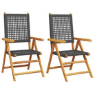 Tuinstoelen van massief acaciahout met poly rattan voor buitengebruik - Tuinstoelen