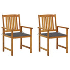 Tuinstoelen van massief acaciahout met rustieke charme - Antraciet / 2 - Tuinstoelen
