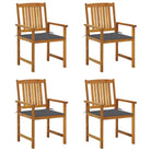 Tuinstoelen van massief acaciahout met rustieke charme - Antraciet / 4 - Tuinstoelen