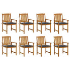 Tuinstoelen van massief acaciahout met rustieke charme - Antraciet / 8 - Tuinstoelen
