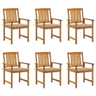 Tuinstoelen van massief acaciahout met rustieke charme - Beige / 6 - Tuinstoelen