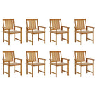 Tuinstoelen van massief acaciahout met rustieke charme - Beige / 8 - Tuinstoelen