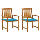 Tuinstoelen van massief acaciahout met rustieke charme - Blauw / 2 - Tuinstoelen
