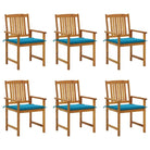 Tuinstoelen van massief acaciahout met rustieke charme - Blauw / 6 - Tuinstoelen