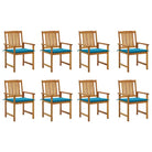 Tuinstoelen van massief acaciahout met rustieke charme - Blauw / 8 - Tuinstoelen