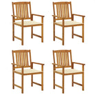 Tuinstoelen van massief acaciahout met rustieke charme - Crème / 4 - Tuinstoelen