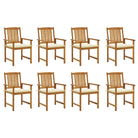 Tuinstoelen van massief acaciahout met rustieke charme - Crème / 8 - Tuinstoelen