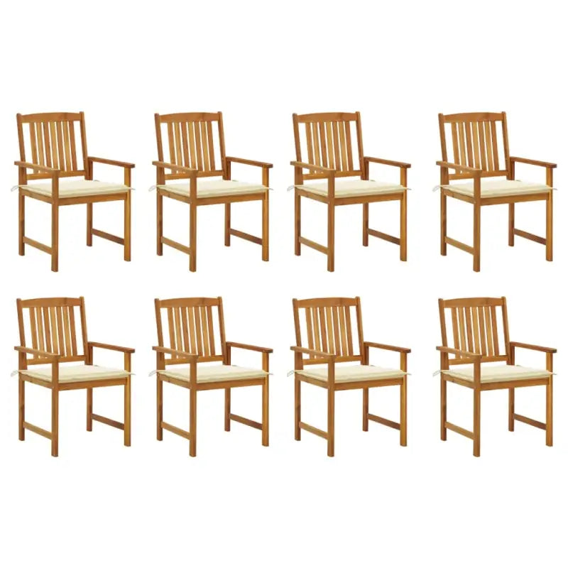 Tuinstoelen van massief acaciahout met rustieke charme - Crème / 8 - Tuinstoelen
