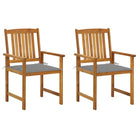 Tuinstoelen van massief acaciahout met rustieke charme - Grijs / 2 - Tuinstoelen