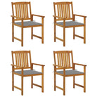 Tuinstoelen van massief acaciahout met rustieke charme - Grijs / 4 - Tuinstoelen
