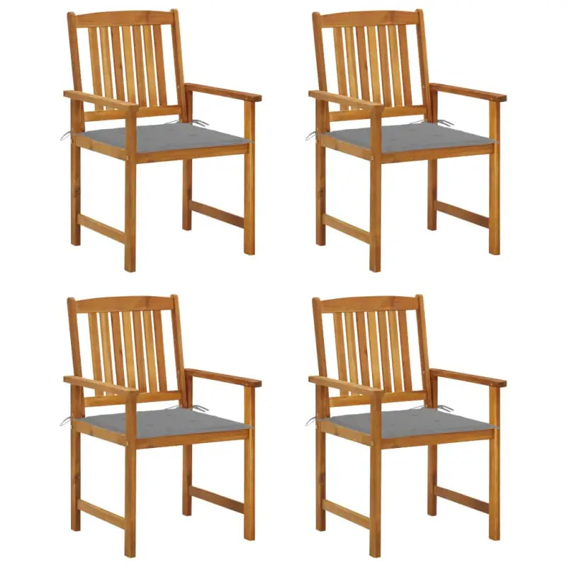 Tuinstoelen van massief acaciahout met rustieke charme - Grijs / 4 - Tuinstoelen