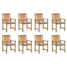 Tuinstoelen van massief acaciahout met rustieke charme - Grijs ruitpatroon / 8 - Tuinstoelen