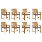Tuinstoelen van massief acaciahout met rustieke charme - Grijs / 8 - Tuinstoelen