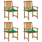 Tuinstoelen van massief acaciahout met rustieke charme - Groen / 4 - Tuinstoelen