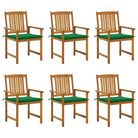 Tuinstoelen van massief acaciahout met rustieke charme - Groen / 6 - Tuinstoelen