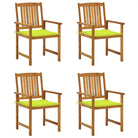 Tuinstoelen van massief acaciahout met rustieke charme - Heldergroen / 4 - Tuinstoelen