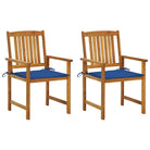 Tuinstoelen van massief acaciahout met rustieke charme - koningsblauw / 2 - Tuinstoelen