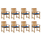 Tuinstoelen van massief acaciahout met rustieke charme - koningsblauw / 8 - Tuinstoelen
