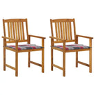 Tuinstoelen van massief acaciahout met rustieke charme - Rood ruitpatroon / 2 - Tuinstoelen