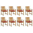 Tuinstoelen van massief acaciahout met rustieke charme - Rood / 8 - Tuinstoelen