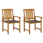 Tuinstoelen van massief acaciahout met rustieke charme - Taupe / 2 - Tuinstoelen
