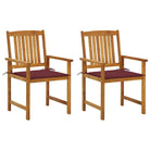 Tuinstoelen van massief acaciahout met rustieke charme - Wijnrood / 2 - Tuinstoelen