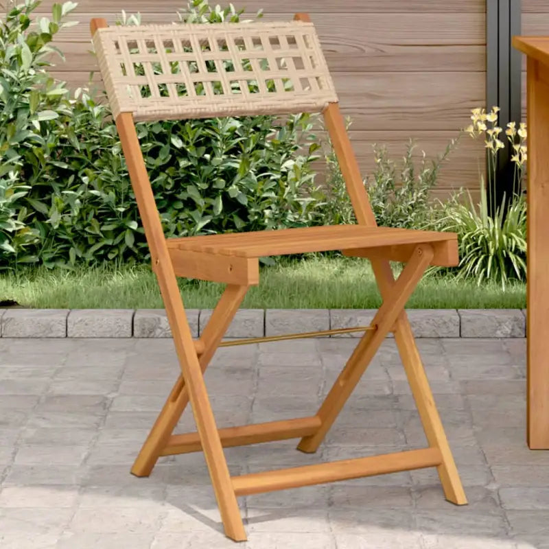 Tuinstoelen van massief acaciahout voor buiten genieten - Beige / 2 - Tuinstoelen