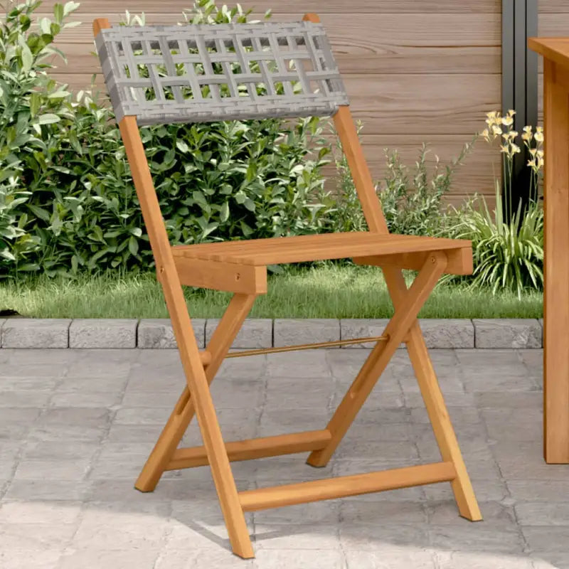 Tuinstoelen van massief acaciahout voor buiten genieten - Grijs / 2 - Tuinstoelen