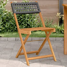 Tuinstoelen van massief acaciahout voor buiten genieten - Zwart / 2 - Tuinstoelen