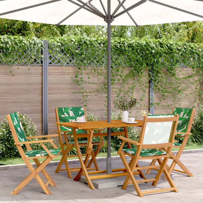 Tuinstoelen van massief acaciahout voor comfort en duurzaamheid - Bladpatroon / 4 - Tuinstoelen