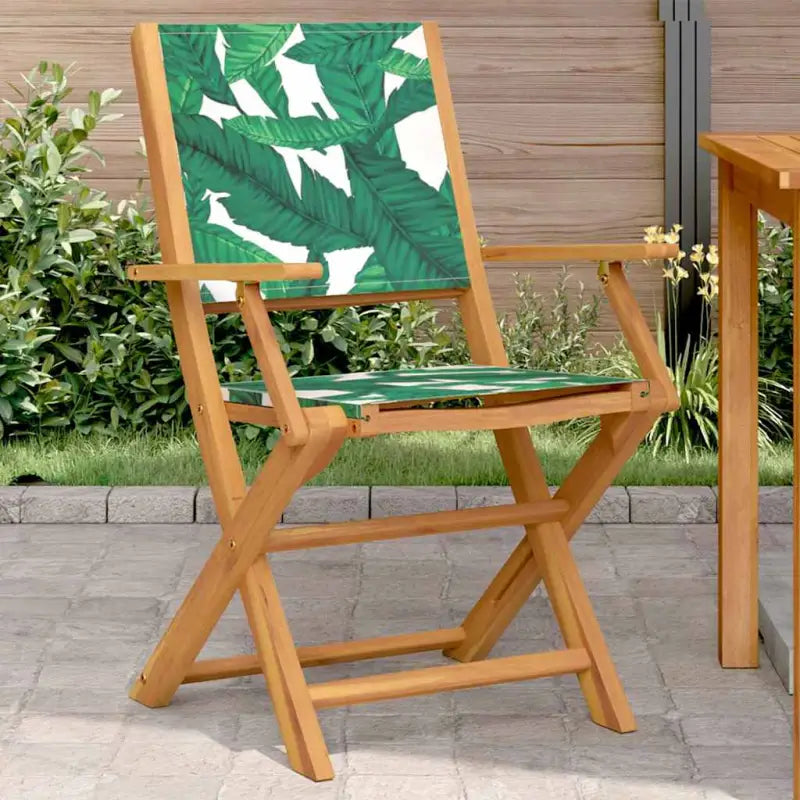 Tuinstoelen van massief acaciahout voor comfort en duurzaamheid - Bladpatroon / 2 - Tuinstoelen