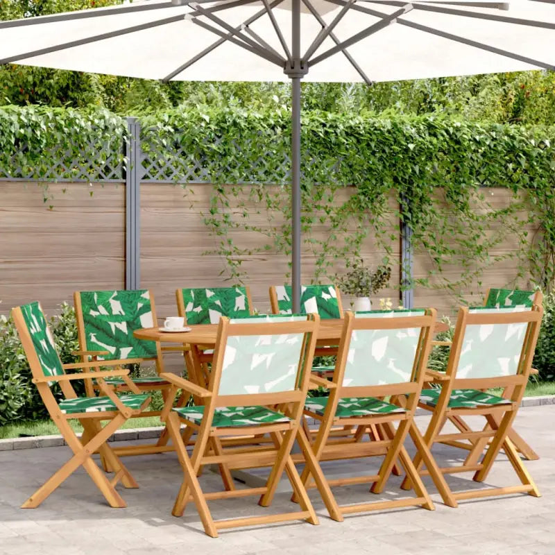 Tuinstoelen van massief acaciahout voor comfort en duurzaamheid - Bladpatroon / 8 - Tuinstoelen
