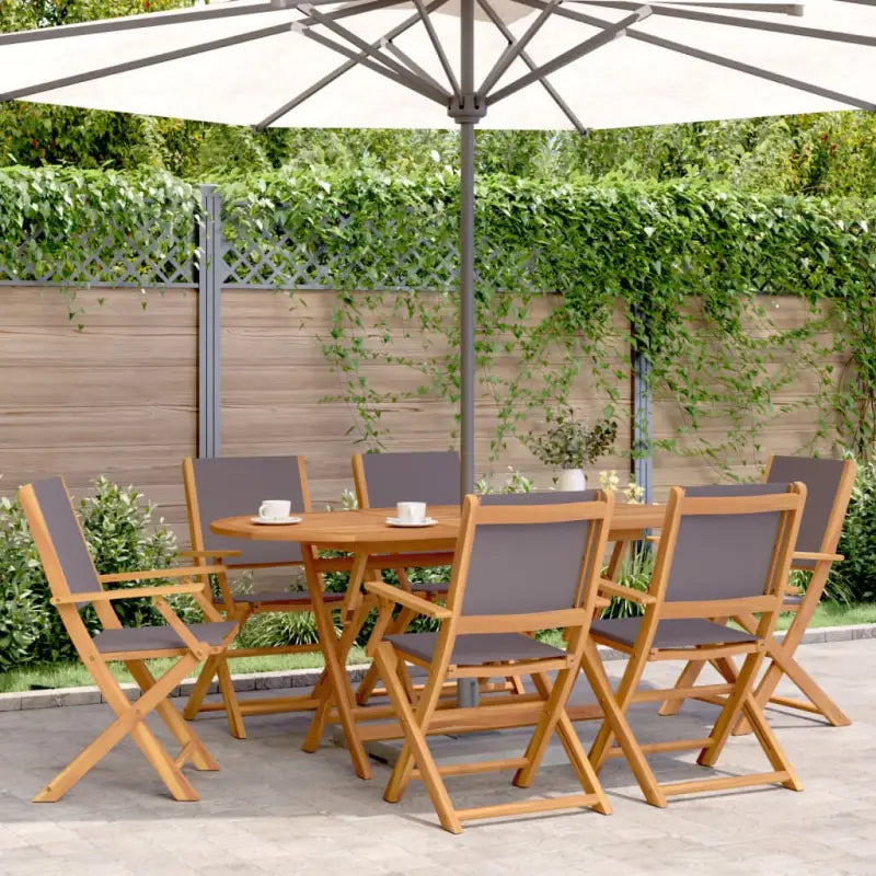 Tuinstoelen van massief acaciahout voor comfort en duurzaamheid - Antraciet / 8 - Tuinstoelen