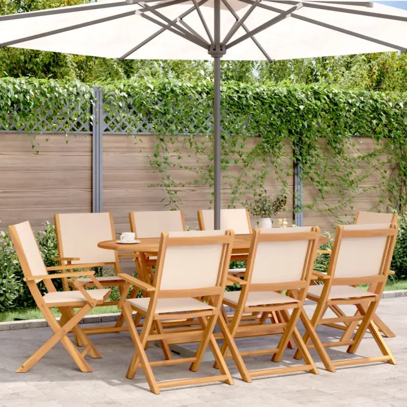 Tuinstoelen van massief acaciahout voor comfort en duurzaamheid - Beige / 8 - Tuinstoelen