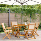 Tuinstoelen van massief acaciahout voor comfort en duurzaamheid - Beige / 4 - Tuinstoelen