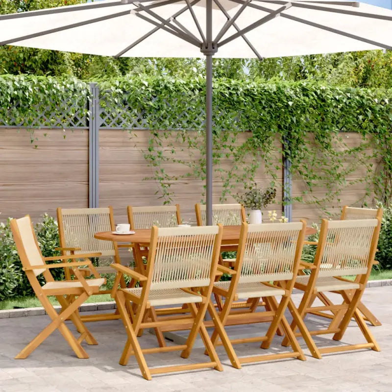 Tuinstoelen van massief acaciahout voor comfort en duurzaamheid - Beige / 8 - Tuinstoelen