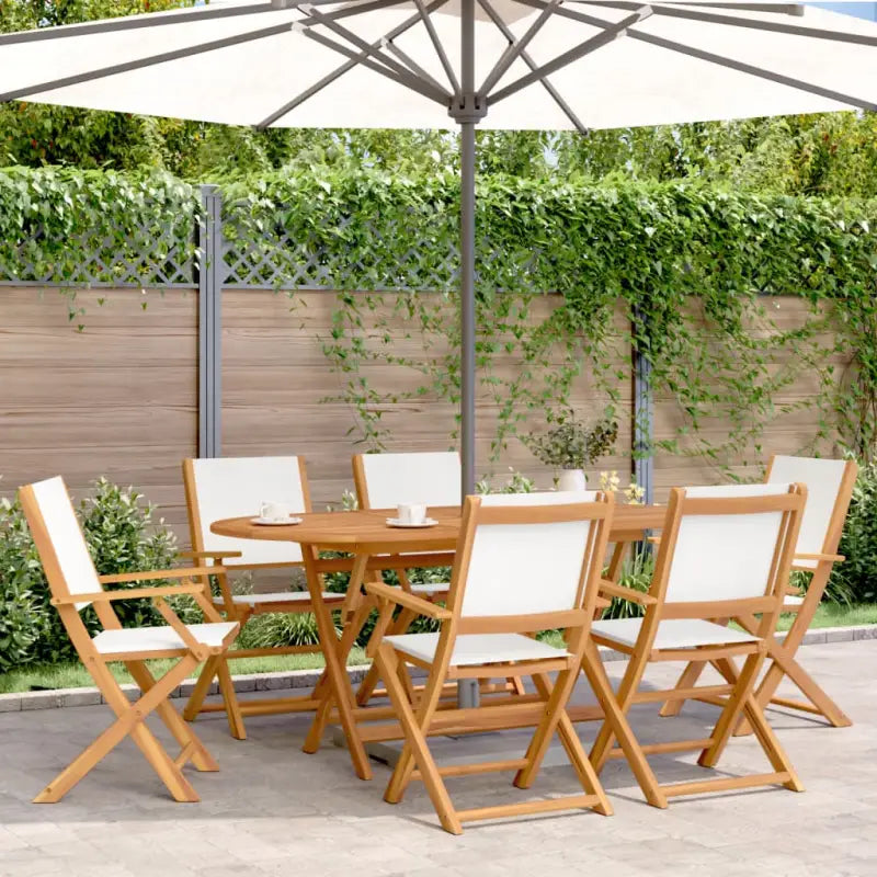 Tuinstoelen van massief acaciahout voor comfort en duurzaamheid - Crème / 6 - Tuinstoelen