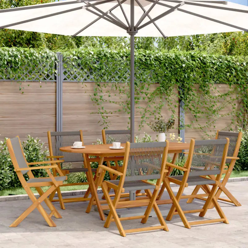 Tuinstoelen van massief acaciahout voor comfort en duurzaamheid - Grijs / 6 - Tuinstoelen