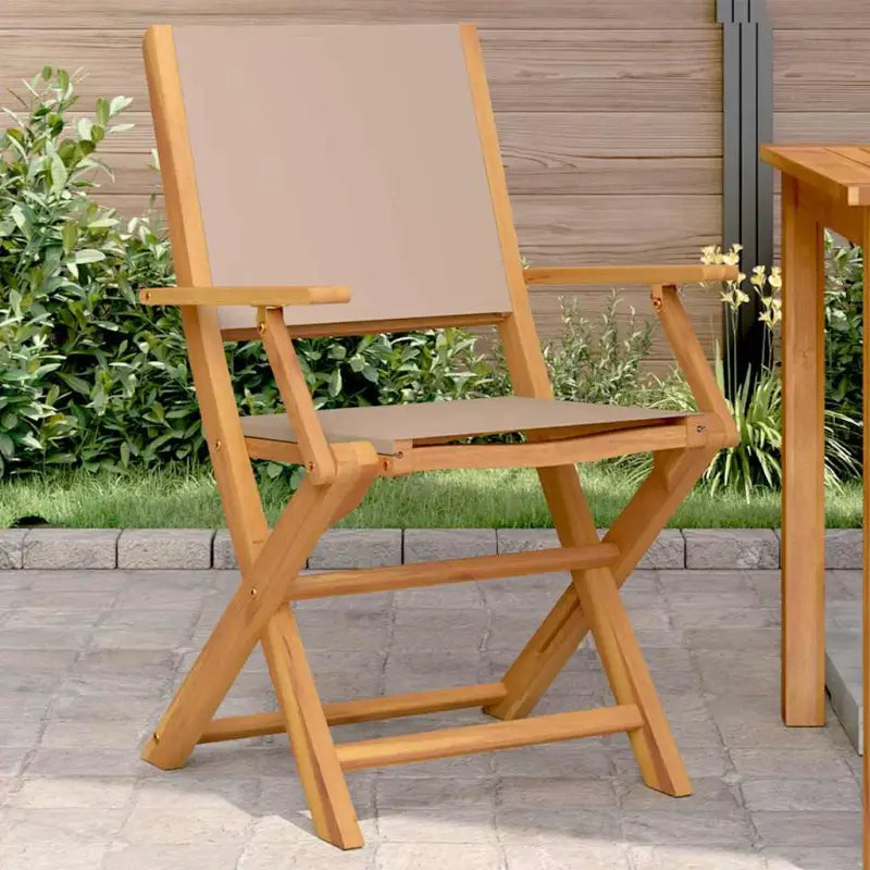 Tuinstoelen van massief acaciahout voor comfort en duurzaamheid - Taupe / 2 - Tuinstoelen