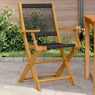 Tuinstoelen van massief acaciahout voor comfort en duurzaamheid - Zwart / 2 - Tuinstoelen
