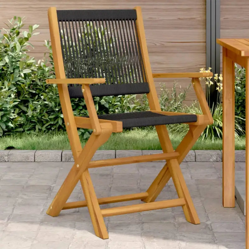 Tuinstoelen van massief acaciahout voor comfort en duurzaamheid - Zwart / 2 - Tuinstoelen